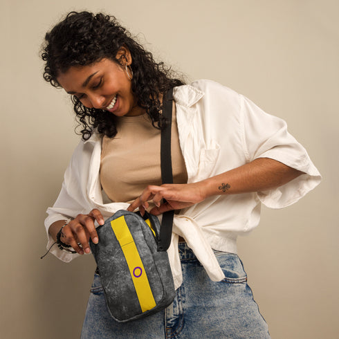 Intersex Pride Grunge Stripe Crossbody Bag